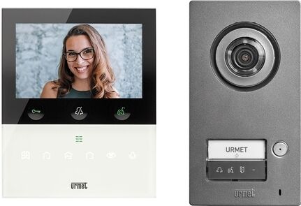 urmet kit monofamiliare video pulsantiera mikra2 videocitofono vivavoce wi-fi vog5w bianco, sistema 2voice  1784/716