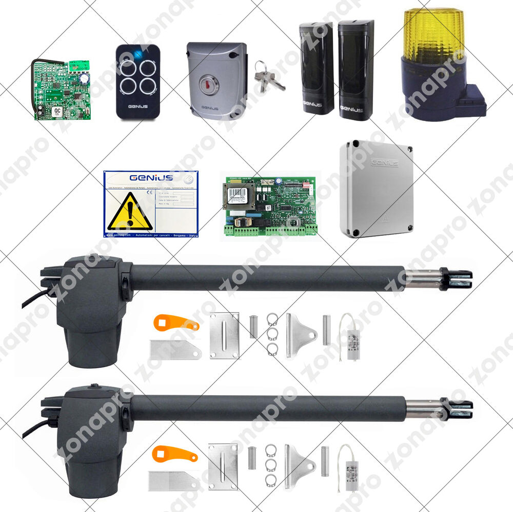 Genius Kit  FAAC Automazione Cancello Battente G-BAT 300 51701271 GFLASH 230V