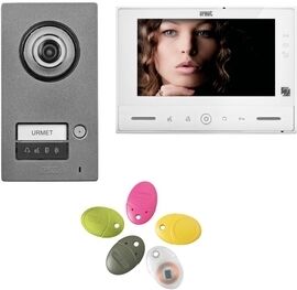 Urmet Kit Monofamiliare Video Note2 Wifi, Con Pulsantiera Mikra2 E Videocitofono Vmodo, Sistema 2 Fili  1723/95