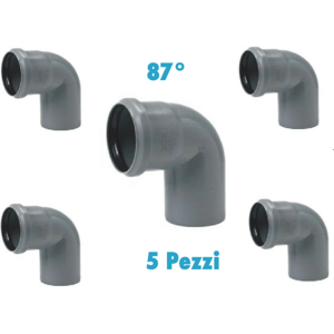 Redi Curve 87° (5 PEZZI) polipropilene diametro 40 mm Innesto