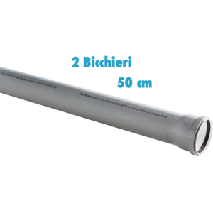 Redi Tubo polipropilene 50 CM 2 bicchieri ad innesto diametro 40 mm