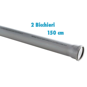 Redi Tubo polipropilene 150 cm 2 Bicchieri ad innesto diametro 32 mm