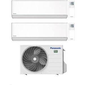 Panasonic Climatizzatore Dual Split Etherea White 12+12 con CU-2Z50TBE Inverter R-32 Wi-Fi Classe A++