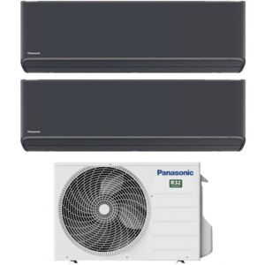 Panasonic Climatizzatore Dual Split Etherea Dark 12+12 Con CU-2Z50TBE Inverter R-32 Wi-Fi Classe A++