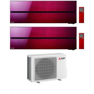 Mitsubishi Climatizzatore Dual Split Kirigamine MSZ-LN Rosso 9+18 con MXZ-2F53VF3 Inverter R-32 Wi-Fi Classe A+++