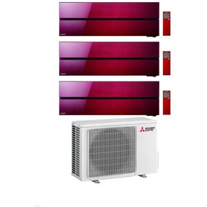 Mitsubishi Climatizzatore Trial Split Kirigamine MSZ-LN Rosso 9+12+12 con MXZ-3F54VF3 Inverter R-32 Wi-Fi Classe A+++