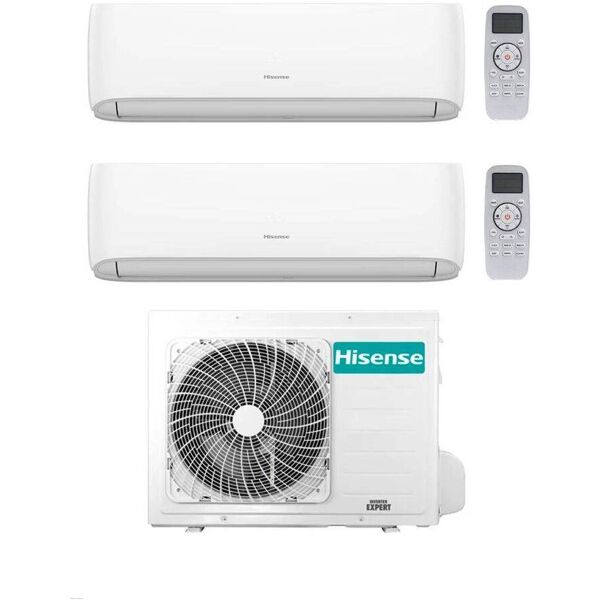 hisense climatizzatore dual split hi comfort 12+18 con 3amw62u4rjc inverter wi-fi r-32 classe a++