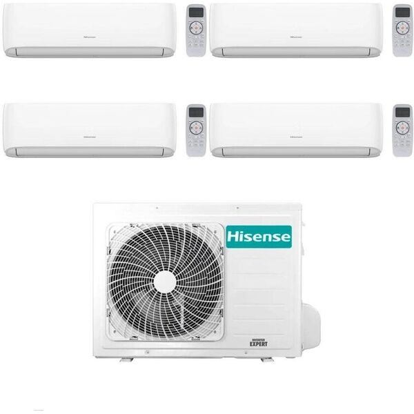 hisense climatizzatore hi comfort quadri split 12+12+12+18 con 4amw105u4raa inverter wi-fi r-32 classe a++