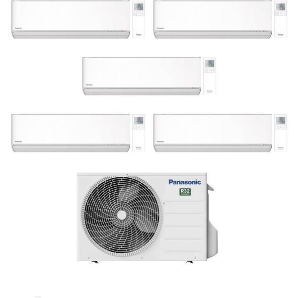 panasonic climatizzatore penta split etherea white 9+9+9+12+12 con cu-5z90tbe inverter r-32 wi-fi classe a++