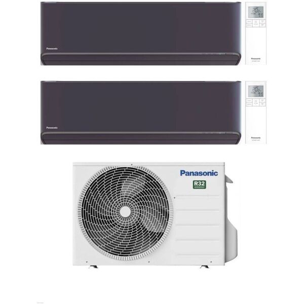 panasonic climatizzatore dual split etherea dark 9+12 con cu-2z35tbe inverter r-32 wi-fi classe a++