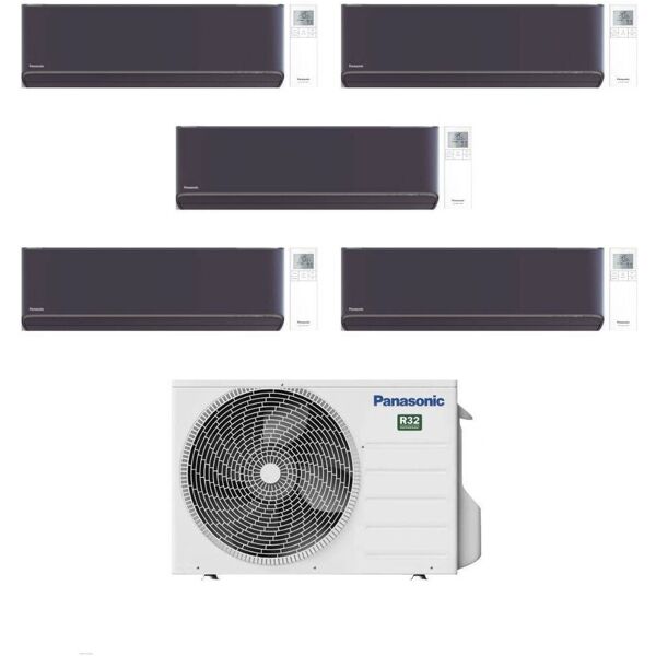 panasonic climatizzatore penta split etherea dark 9+9+9+9+9 con cu-5z90tbe inverter r-32 wi-fi classe a++