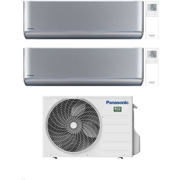 panasonic climatizzatore dual split etherea silver 9+18 con cu-3z68tbe inverter r-32 wi-fi classe a++