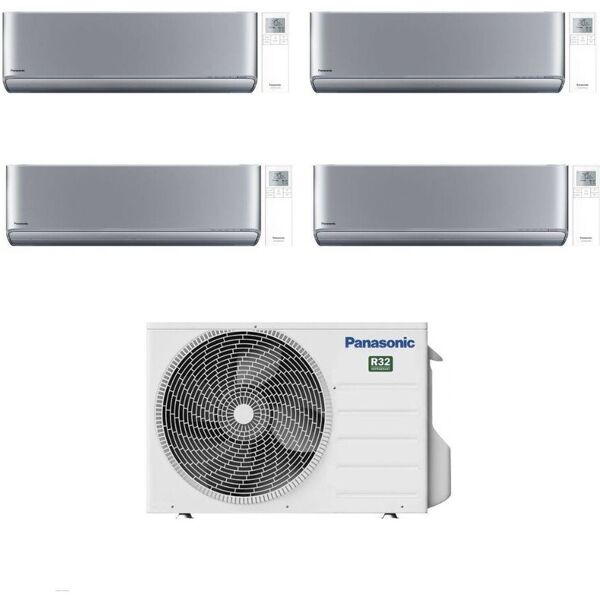 panasonic climatizzatore quadri split etherea silver 9+9+9+9 con cu-4z80tbe inverter r-32 wi-fi classe a++