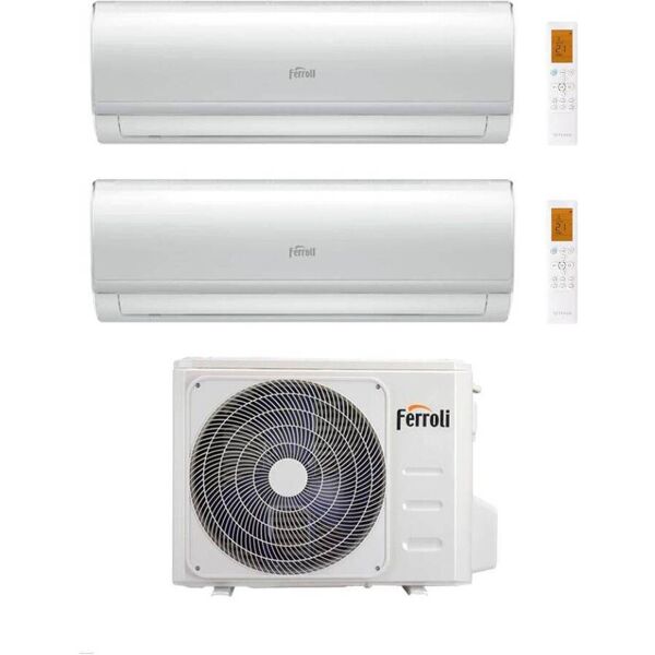 ferroli climatizzatore dual split giada m 9+12 con 2cp001sf-28-4 r 32 inverter wi-fi classe a++