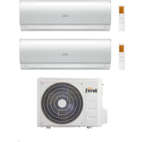 ferroli climatizzatore dual split giada m 18+18 con 2cp001sf-28-4 r 32 inverter wi-fi classe a++