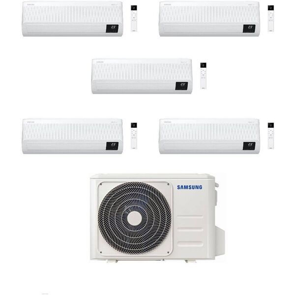 samsung climatizzatore penta split windfree elite 7+7+7+9+9 con aj100txj5kg/eu inverter r-32 wi-fi classe a+++