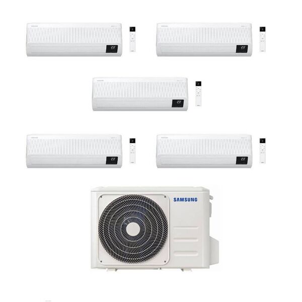 samsung climatizzatore penta split windfree elite 7+9+9+12+12 con aj100txj5kg/eu inverter r-32 wi-fi classe a+++