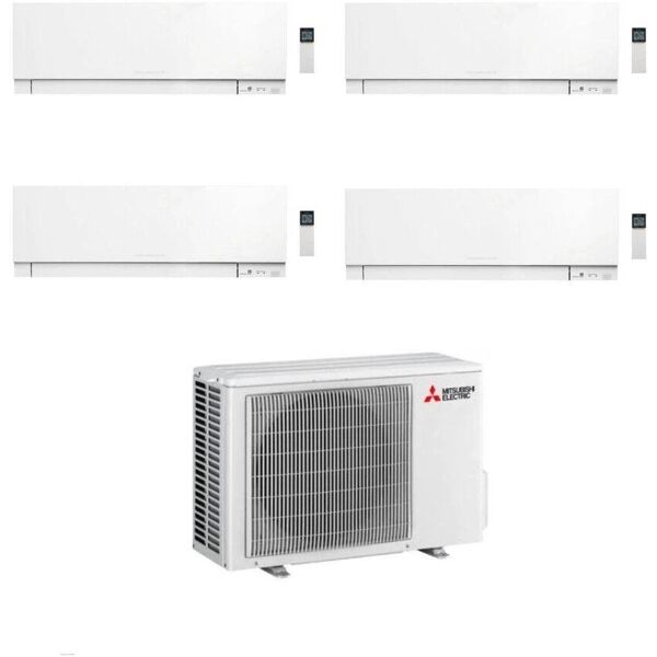 mitsubishi climatizzatore quadri split kirigamine zen msz-ef bianco 9+9+9+9 con mxz-4f72vf inverter r-32 wi-fi classe a++