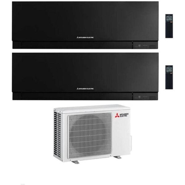 mitsubishi climatizzatore dual split linea kirigamine zen msz-ef nero 9+9 con mxz-2f53vf inverter r-32 wi-fi classe a+++