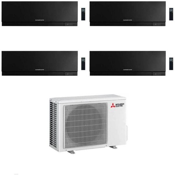 mitsubishi climatizzatore quadri split kirigamine zen msz-ef nero 9+9+12+12 con mxz-4f83vf inverter r-32 wi-fi classe a++