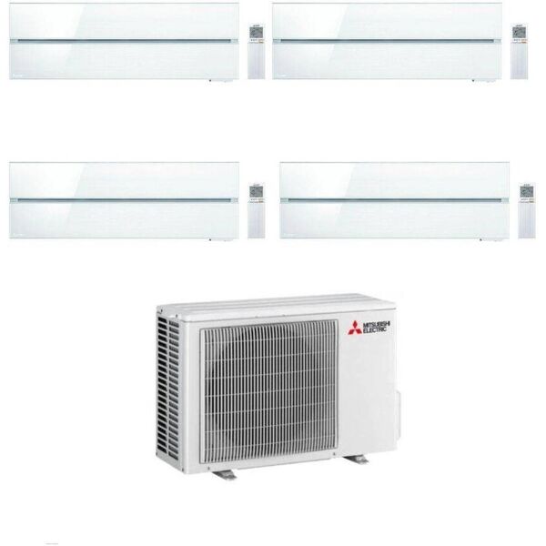 mitsubishi climatizzatore quadri split kirigamine msz-ln bianco 9+9+9+18 con mxz-4f72vf4 inverter r-32 wi-fi classe a++