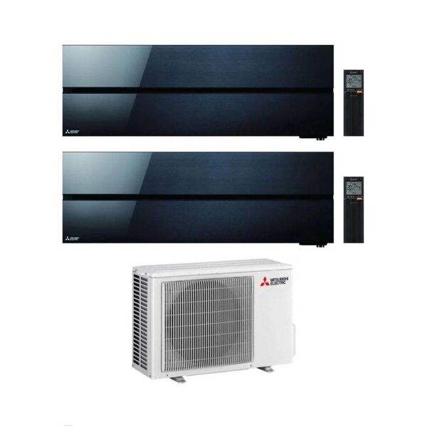 mitsubishi climatizzatore dual split kirigamine msz-ln nero 9+9 con mxz-2f42vf3 inverter r-32 wi-fi classe a+++