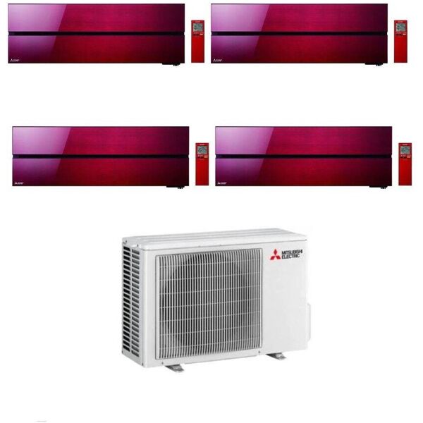 mitsubishi climatizzatore quadri split kirigamine msz-ln rosso 9+9+9+9 con mxz-4f72vf3 inverter r-32 wi-fi classe a++