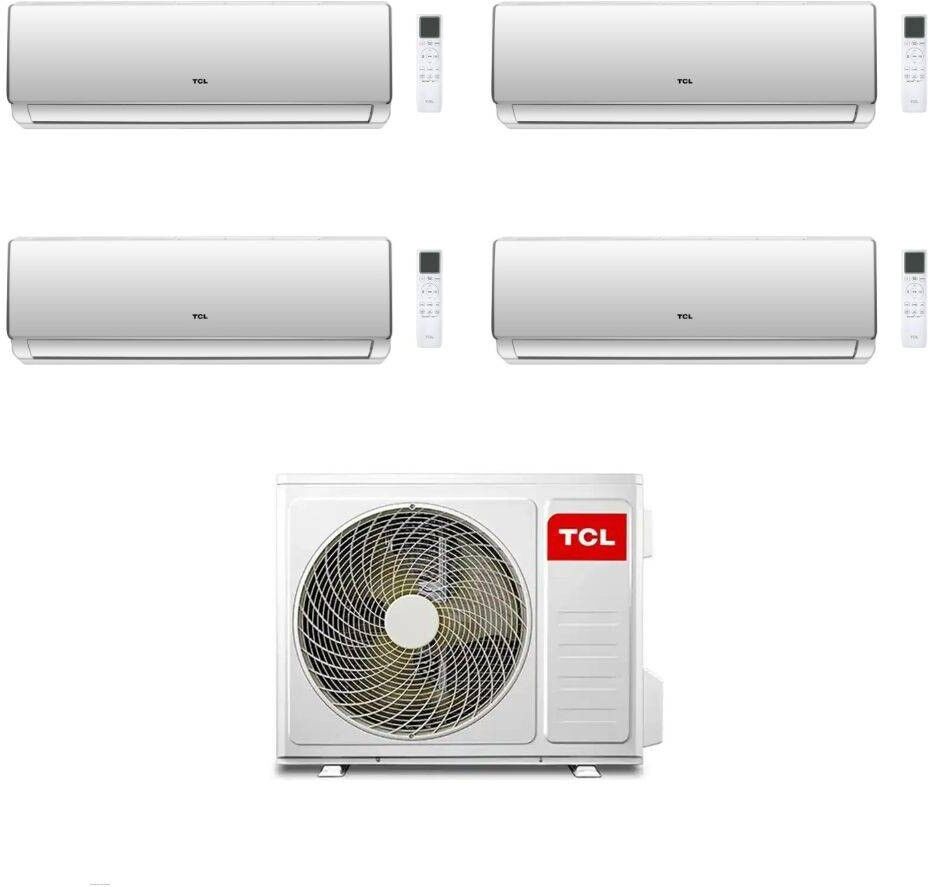 tcl climatizzatore inverter quadri split elite f2 serie sn f2s0 9+9+9+9 con mt3240 wi-fi r-32 classe a++