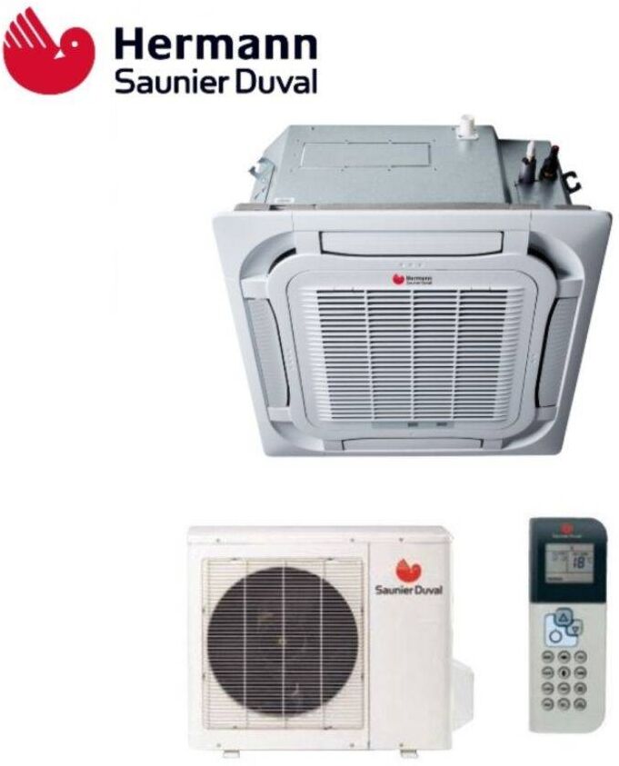 hermann saunier duval climatizzatore monosplit a cassetta a 4 vie inverter serie vivair sdh19 r-32 classe a++