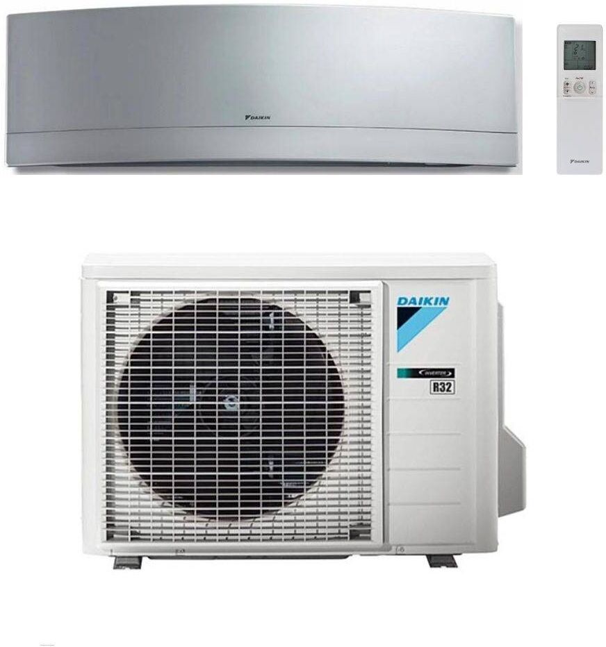 Daikin Climatizzatore Monosplit Bluevolution Emura FTXJ-MS / RXJ-M Silver R-32 Wi-Fi Classe A+++ 18000 btu