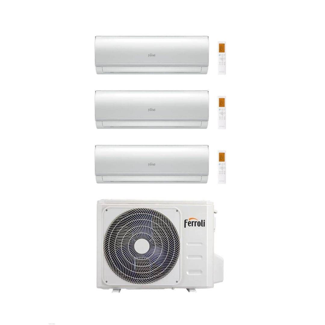 Ferroli Climatizzatore Trial split Ambra M 9+9+9 con 2CP001CF-27-3 R-32 Inverter Wi-Fi Classe A++