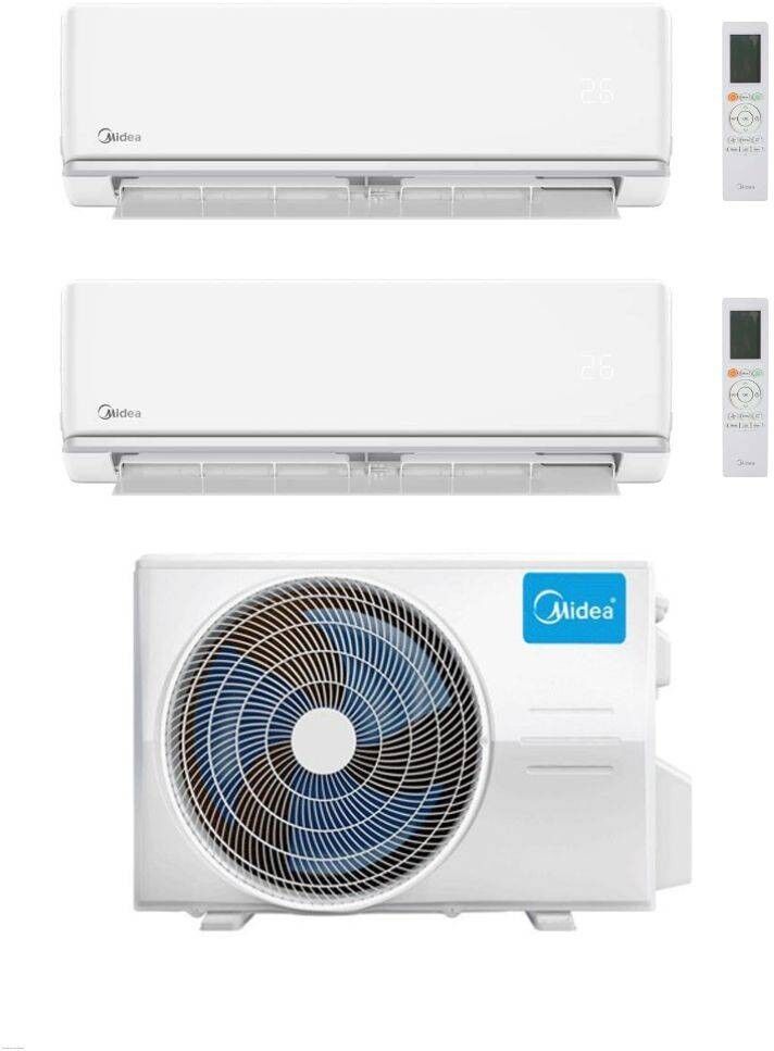 Midea Climatizzatore Inverter Dual Split serie Elegance 12+12 con M4OE-28HFN8-Q Wi-Fi optional Classe A++