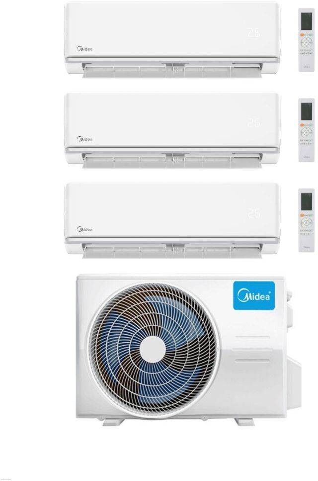 Midea Climatizzatore Inverter Trial Split serie Elegance 12+12+12 con M4O-36FN8-Q Wi-Fi optional Classe A++