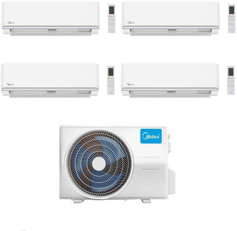 Midea Climatizzatore Inverter Quadri Split serie Elegance 12+12+12+12 con M4O-36FN8-Q Wi-Fi optional Classe A++