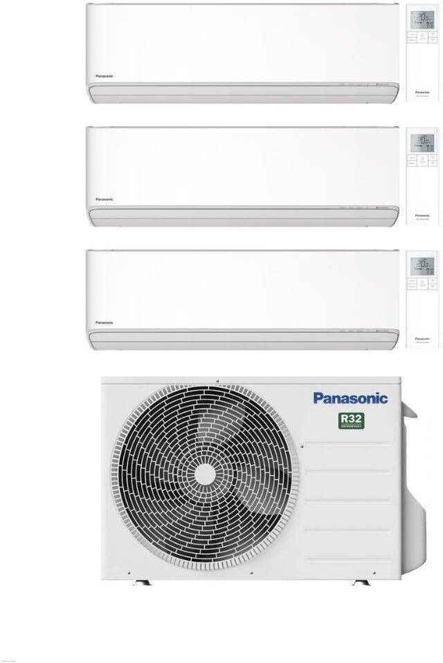 Panasonic Climatizzatore Trial Split Etherea White 9+9+12 con CU-3Z52TBE Inverter R-32 Wi-Fi Classe A++