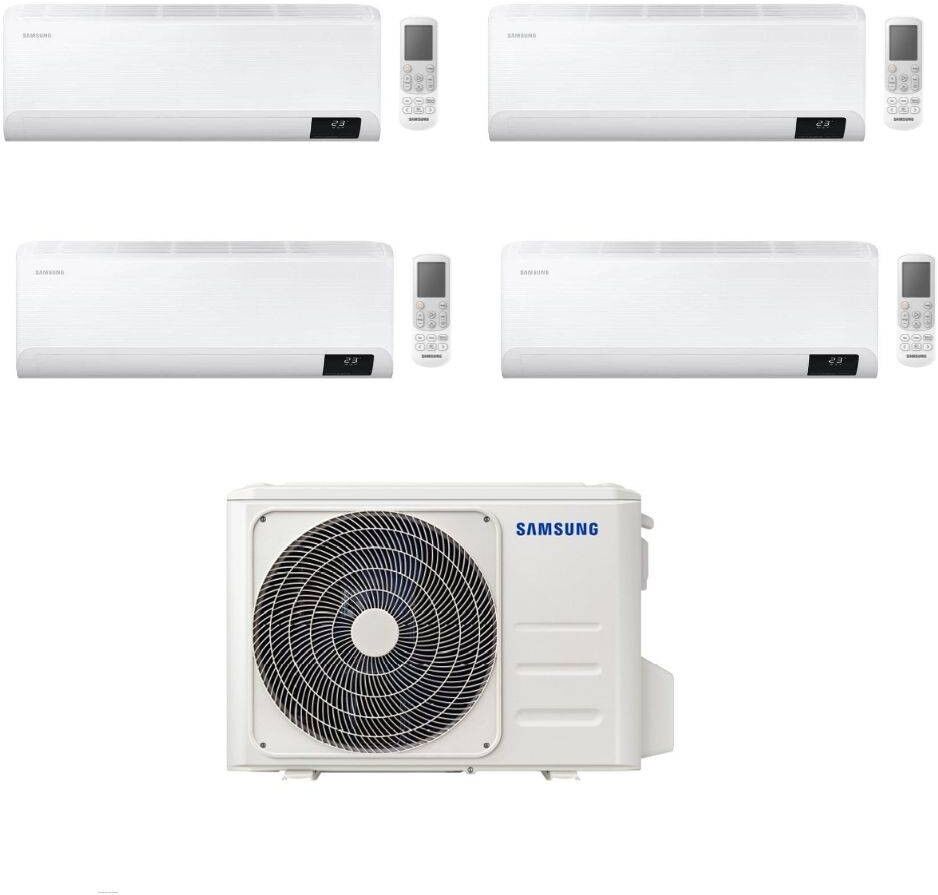 Samsung Climatizzatore Quadri Split Cebu 9+9+9+12 con AJ080TXJ4KG/EU Inverter Wi-Fi Classe A++