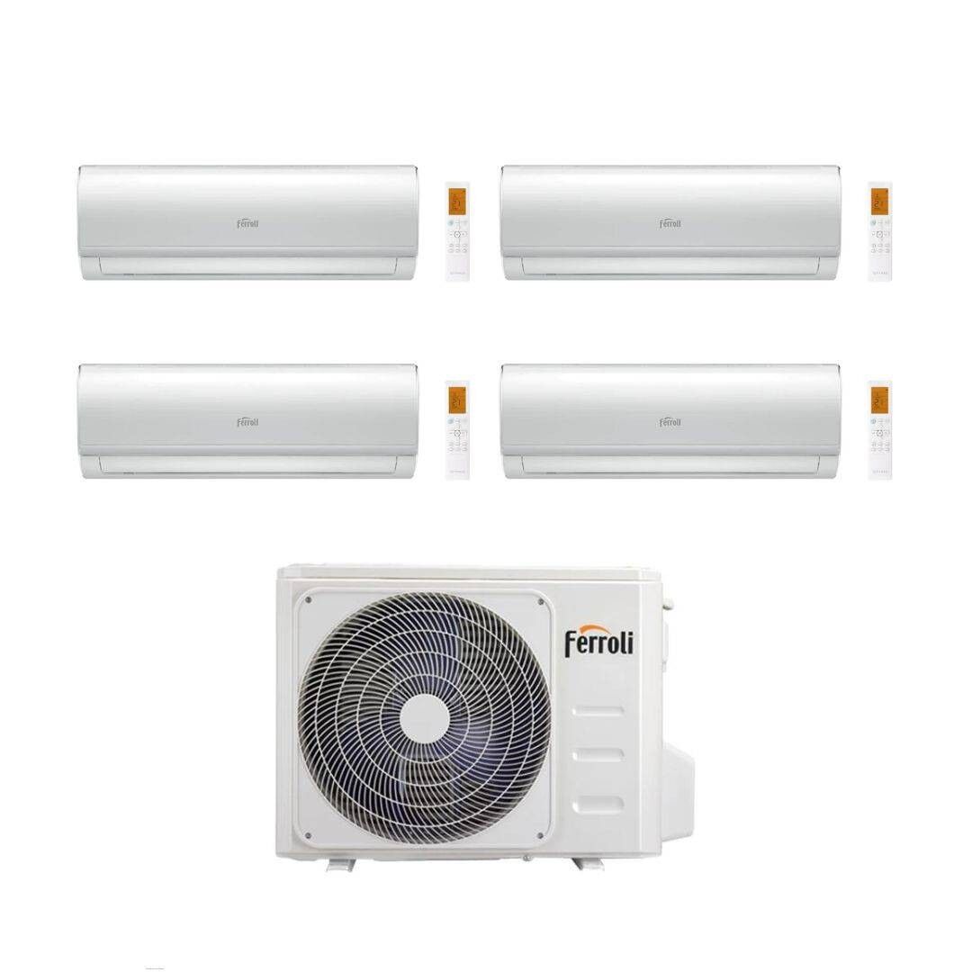 Ferroli Climatizzatore Quadri split Giada M 9+9+9+12 con 2CP001SF-28-4 R 32 Inverter Wi-Fi Classe A++