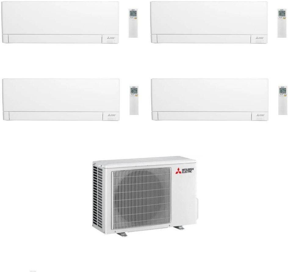 Mitsubishi Climatizzatore Quadri Split Linea Plus MSZ-AY 9+9+9+18 con MXZ-4F72VF Inverter R-32 Wi-Fi Classe A++