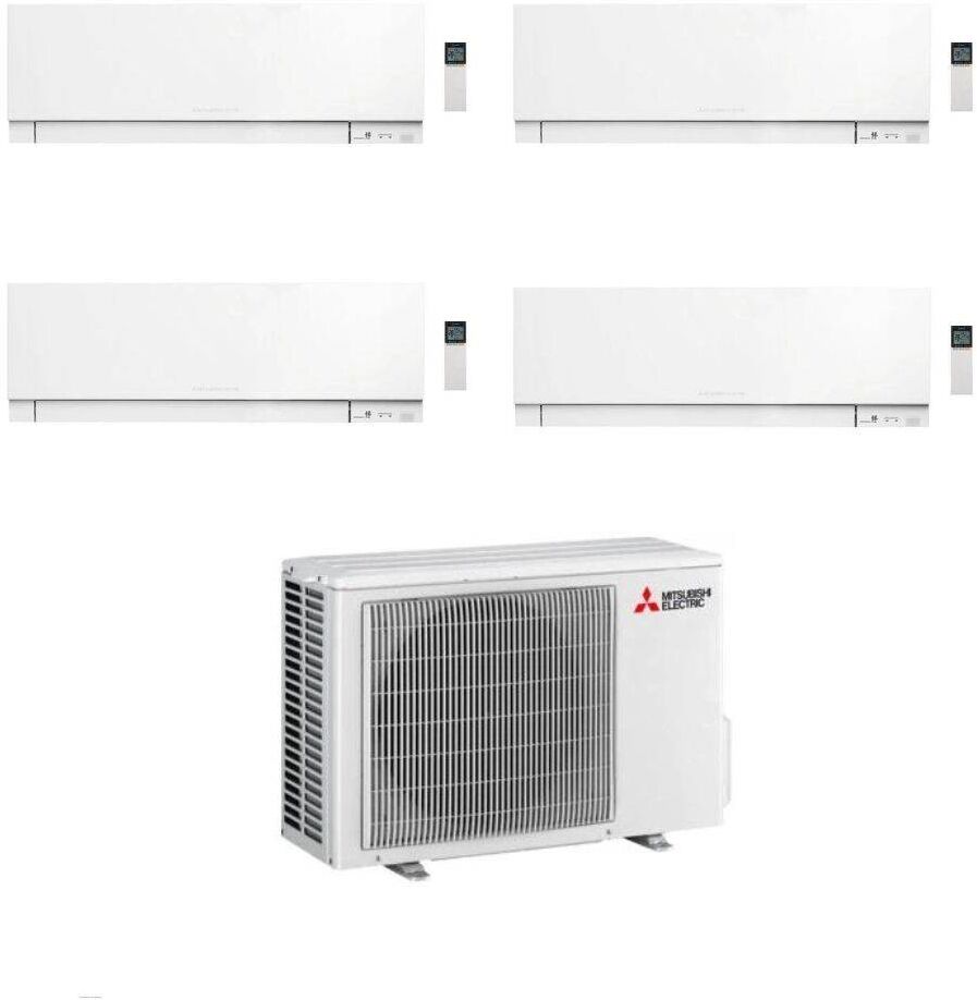 Mitsubishi Climatizzatore Quadri Split Kirigamine Zen MSZ-EF Bianco 9+9+9+9 con MXZ-4F72VF Inverter R-32 Wi-Fi Classe A++