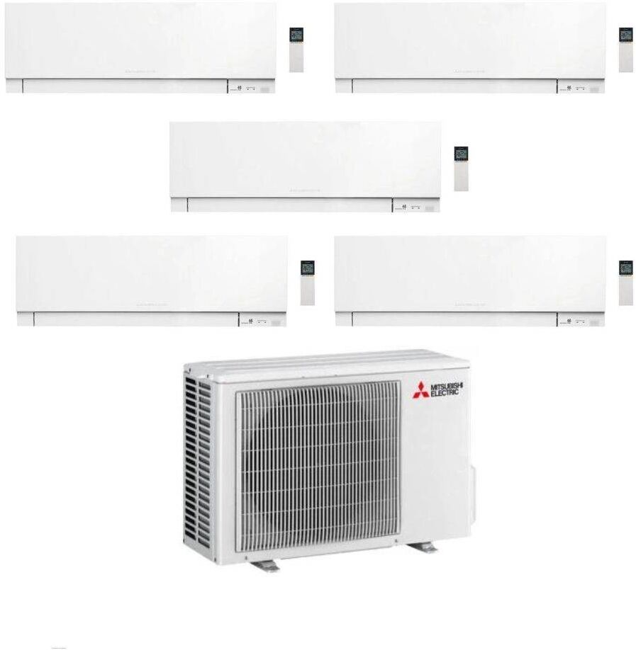 Mitsubishi Climatizzatore Penta Split Kirigamine Zen MSZ-EF Bianco 9+12+12+12+12 con MXZ-5F102VF Inverter R-32 Wi-Fi Classe A++