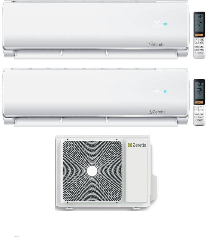 Beretta Climatizzatore Dualsplit Breva 9+9 con EX18000-2 R 32 Inverter Wi-Fi Optional Classe A++