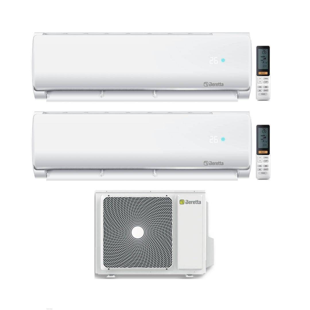 Beretta Climatizzatore Dualsplit Breva 9+18 con EX18000-3 R 32 Inverter Wi-Fi Optional Classe A++