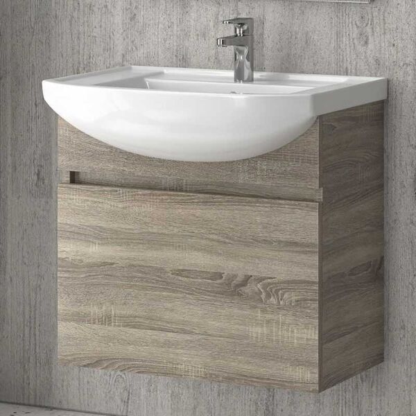 kamalu mobile bagno 65cm sospeso con cassetto scorrevole bn-65b