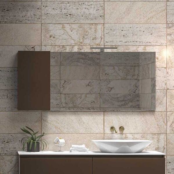 kamalu specchio bagno 155cm pensile contenitore a sinistra   sp-155s