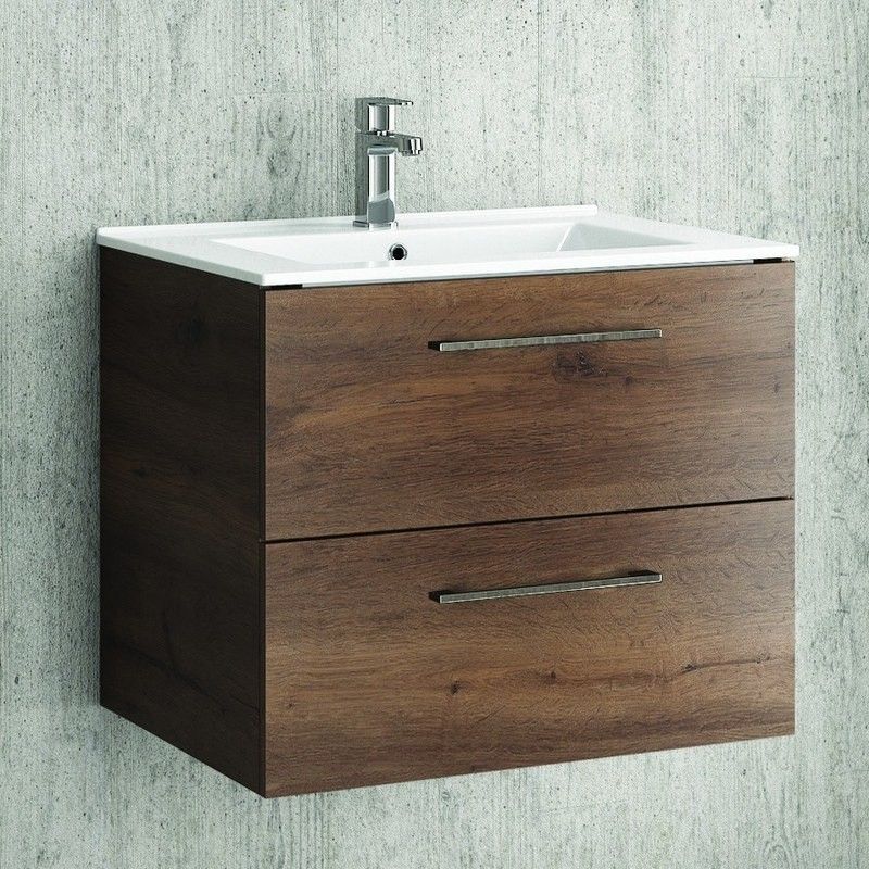 kamalu mobiletto bagno 60 cm lavabo incasso e due cassetti nel-60