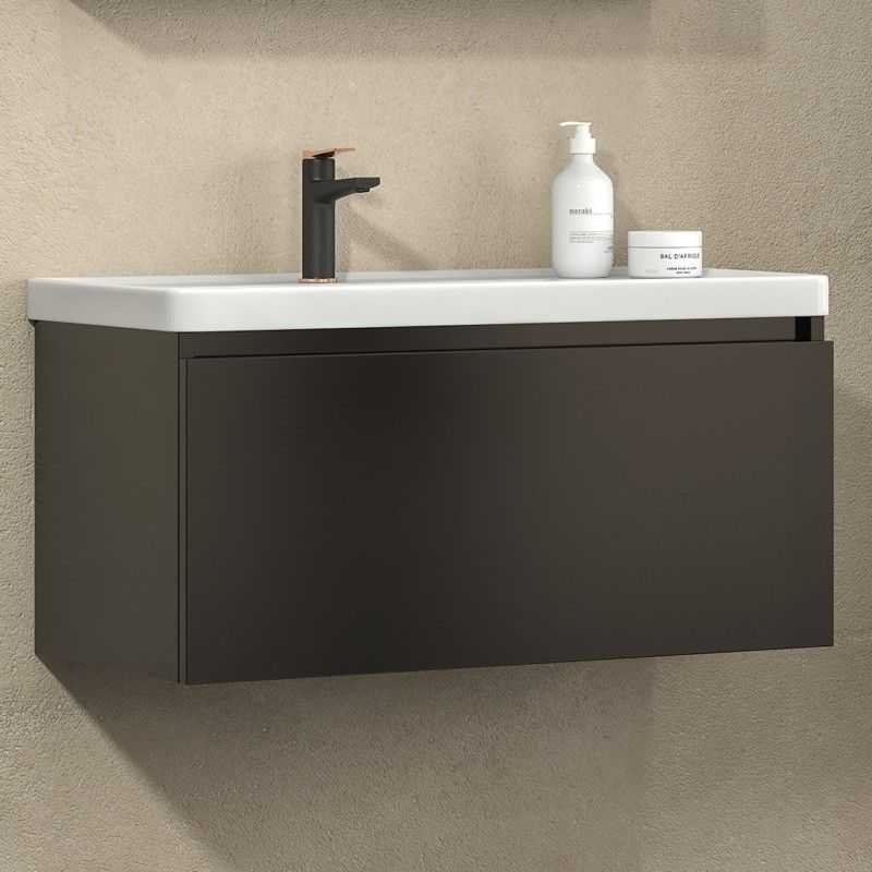 kamalu mobile bagno sospeso 80cm cassetto e lavabo integrato sp-80