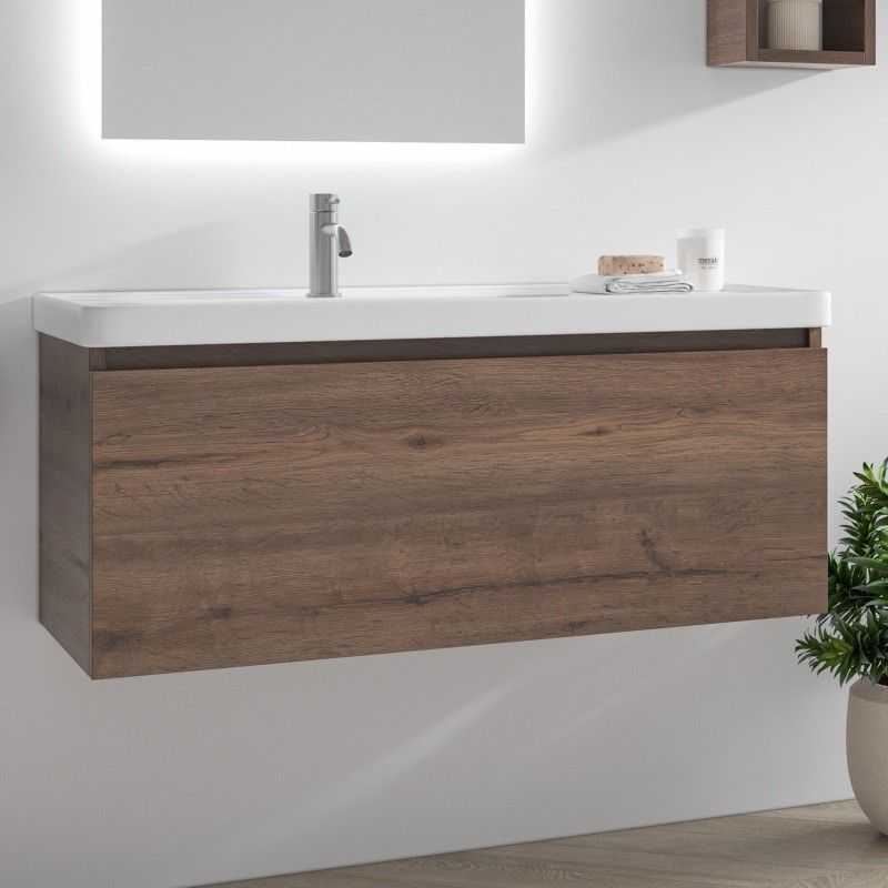 kamalu mobile bagno sospeso 100cm con cassetto e lavabo incasso sp-100