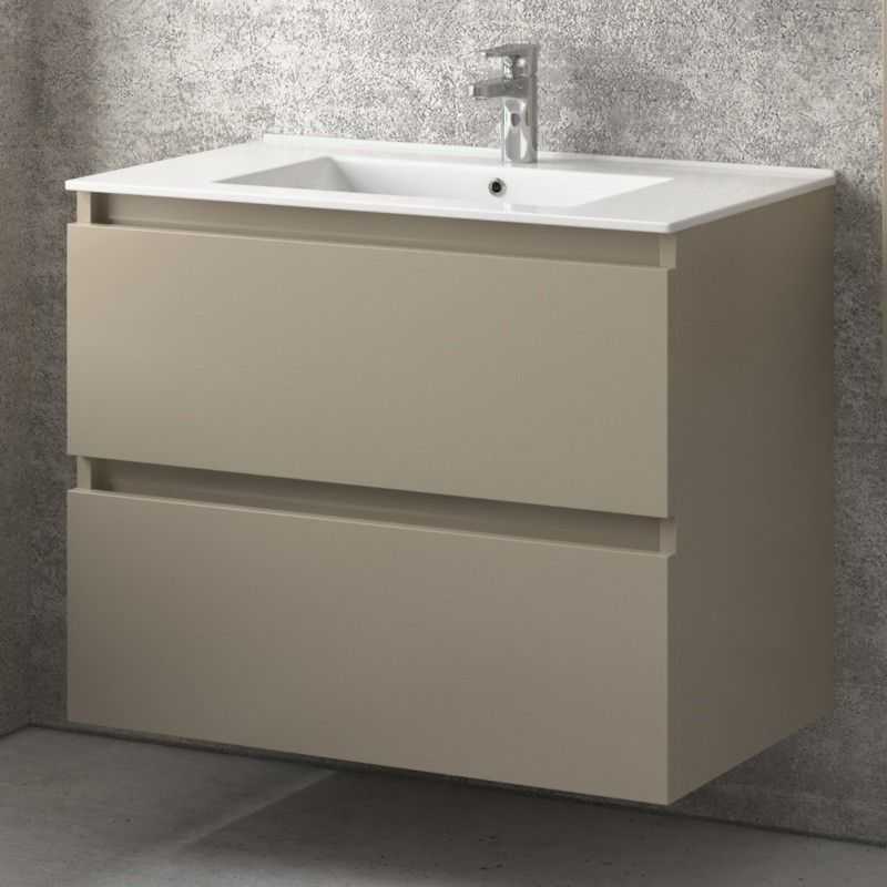 kamalu mobile bagno sospeso 80cm con lavabo integrato e 2 cassetti tod-80l