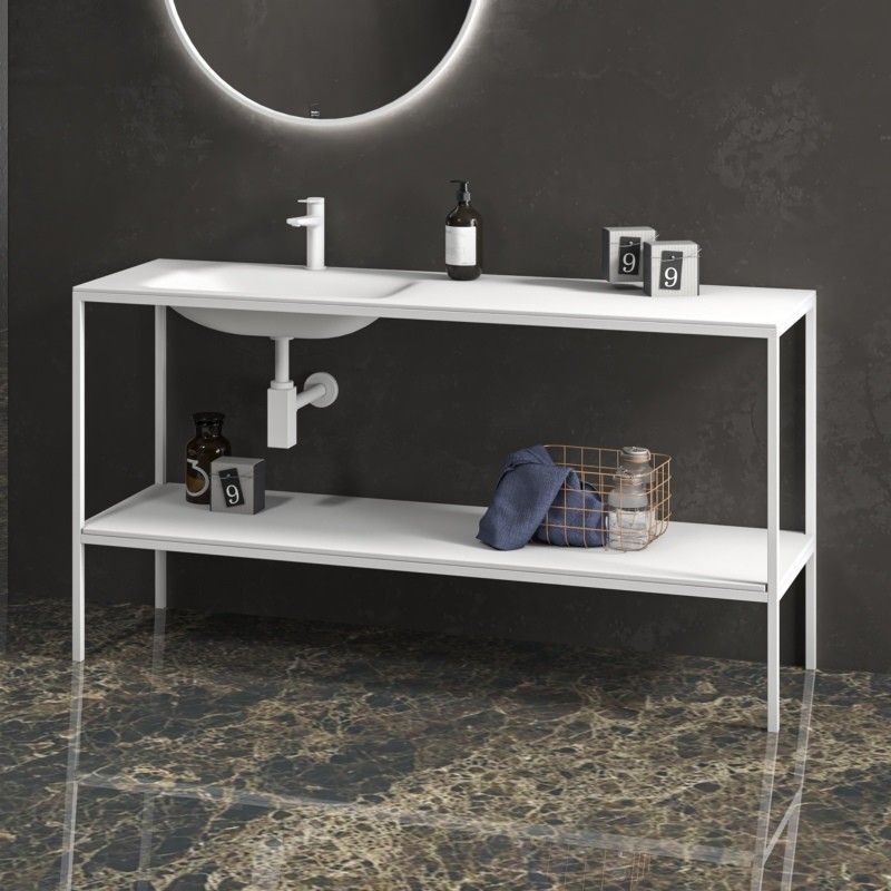 kamalu mobile bagno metallico a terra 155 cm net-155