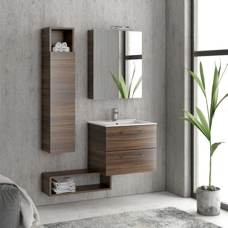 kamalu Composizione mobile lavabo 60, colonna specchio e pensile el-60a